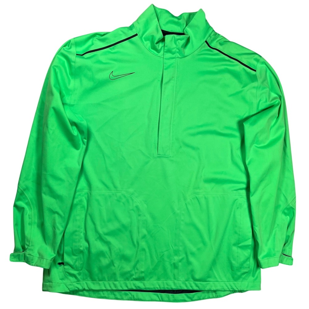 Nike‎ Golf Storm-FIT Pullover Mens 2XL Neon Green Half Zip Jacket 484132-311